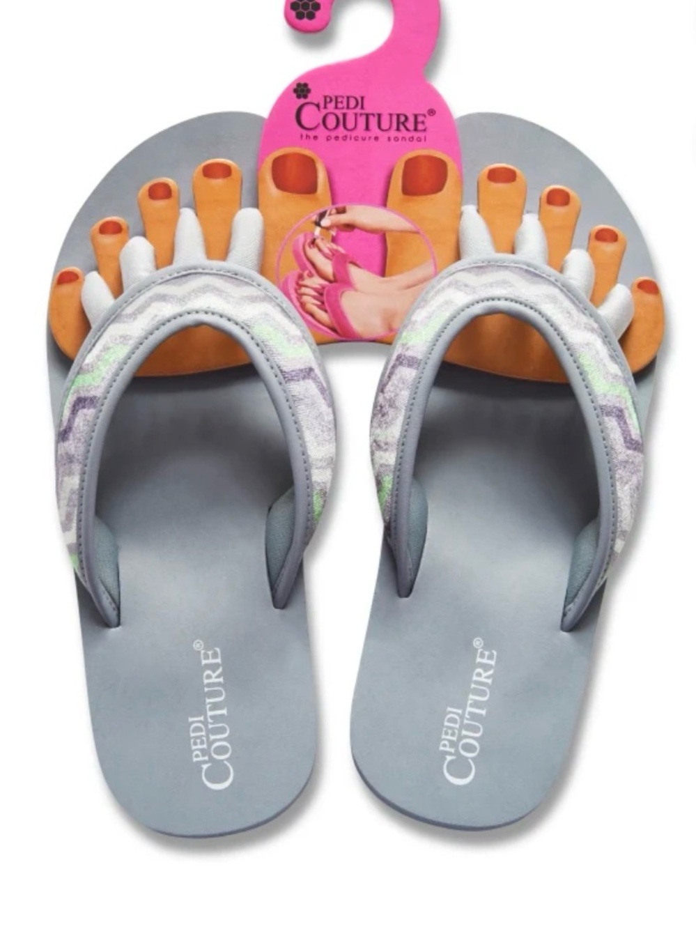 *New* Pedi Couture Gray Flip Flop Pedicure Sandal